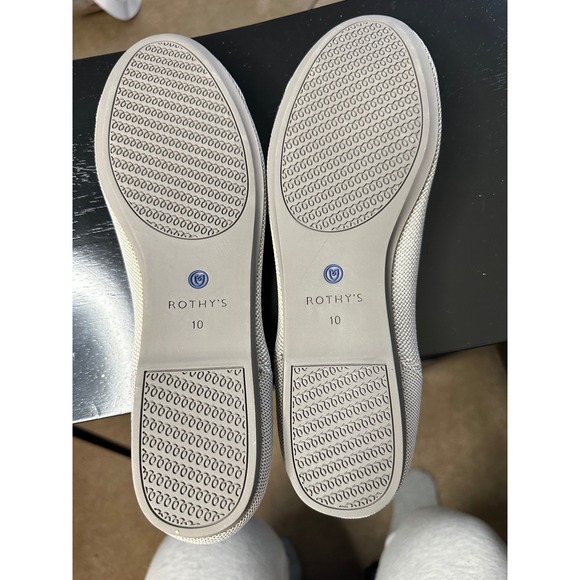 Rothys The Point Light Gray Heather Pointed Toe Knit Ballet Flats Womens 10 - Picture 3 of 3